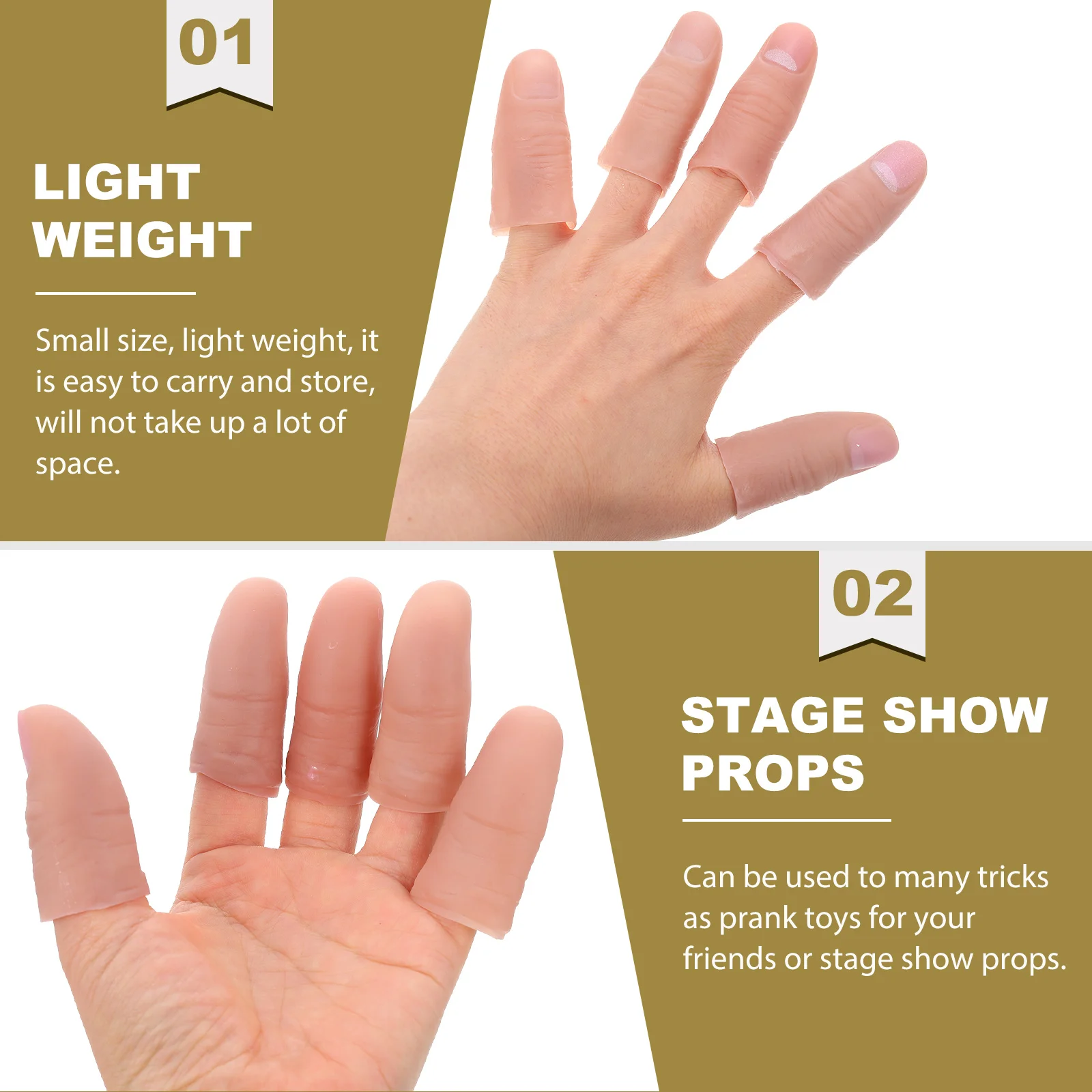 20 Pcs Simulation of Props Magician Supplies Stage Performance Supple Finger Cover Conjure Vinyl Fake Thumb Interesting