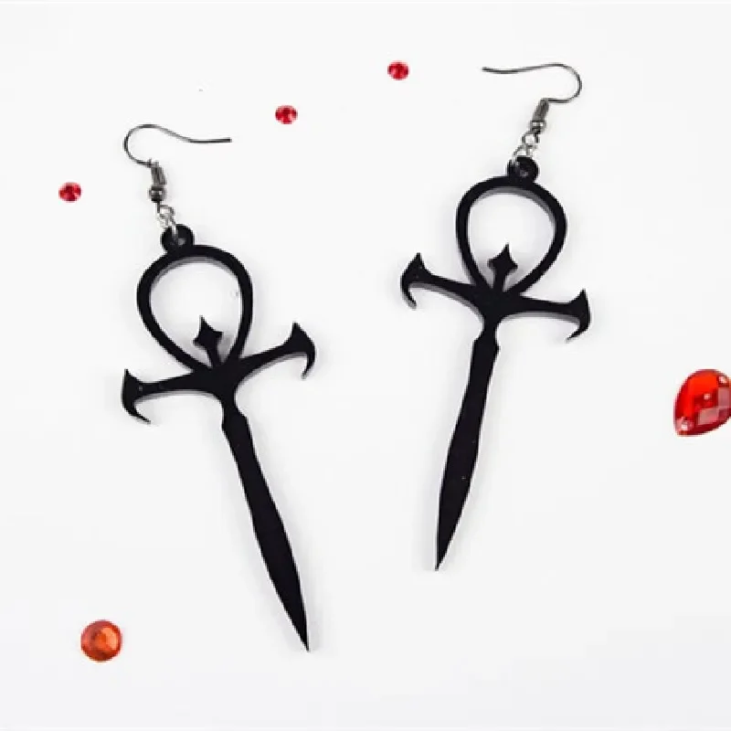 Goth Vampire Gothic Ankh Cross Necklace Occult Pendant Charm Dracula Nosferatu Symbol Fashion Original Jewelry Gift Fashion New