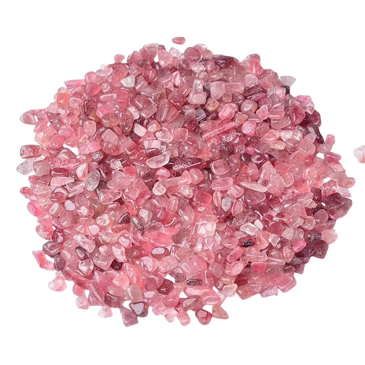 3–12 mm Erdbeerquarz-Chips, Erdbeerquarz-Kristall-Chips, hochwertiger natürlicher Erdbeerquarz