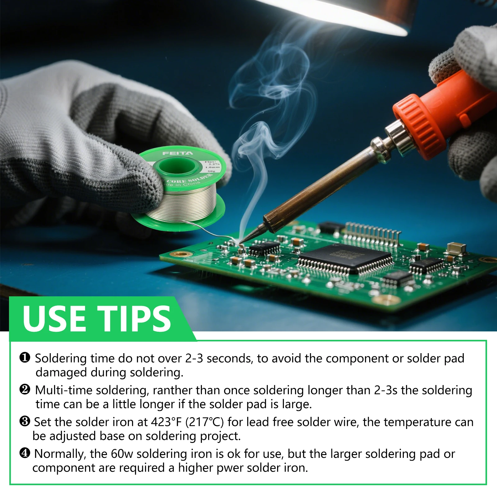 سلك لحام خالي من الرصاص Sn99.3 Cu0.7 سلك لحام القصدير لحماية البيئة مع خط بكرة الجريان لفة سلك لحام عالية النقاء #5