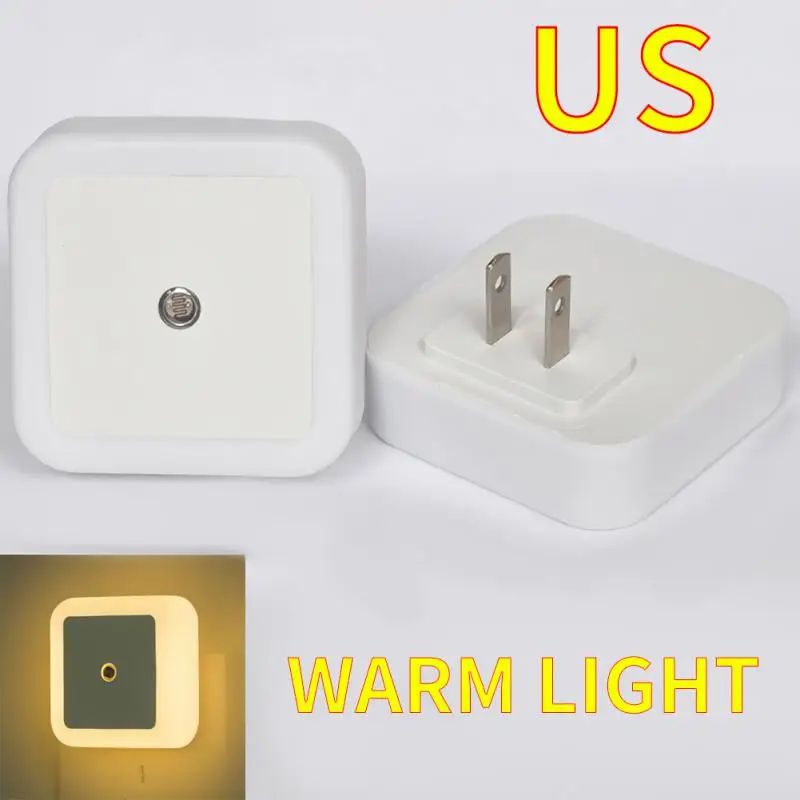 

Smart Light Controlled Sensor LED Night Light Corridors Stairs Bedside Lamp EU UK US Plug Mini Wall Lights For Bedroom Hallway