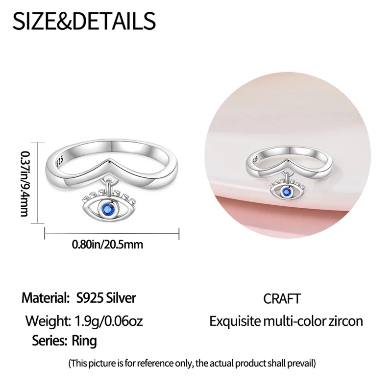 Edele 925 Sterling Zilveren Lotus & Magie Oog Dunne Hanger Ring Voor Vrouwen Diy Trouwring Sieraden Accessoires