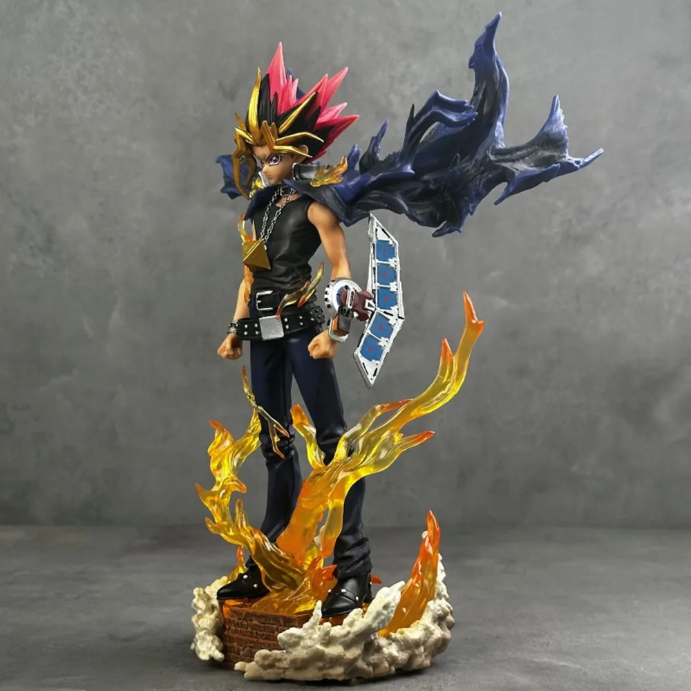 

28cm Duel Monsters Anime Figure Gk Yugi Muto Figures 2 Heads PVC Action Figurine Statue Model Collection Toys Christmas Gifts