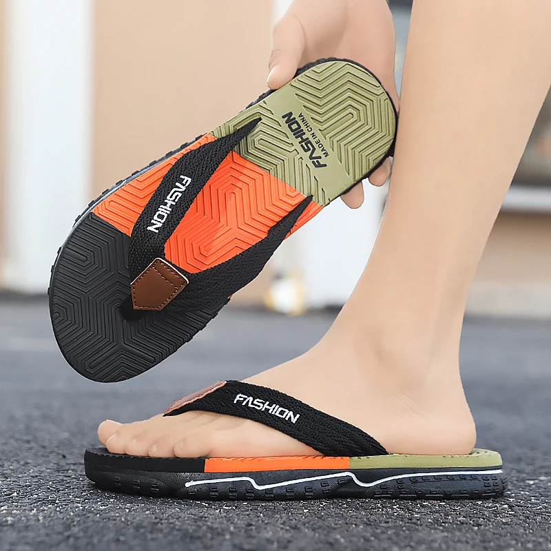 

Ladies Trendy Spliced Color Beach Slippers Flat Lightweight Elastic Sole Anti Slip Comfy Breathable Seaside Vacation Casual Wear