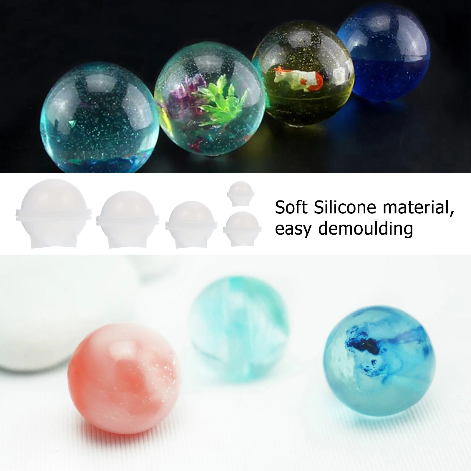 

1Set DIY Sphere Ball Mold Crystal Pendant Decorative Mould Handmade Craft Tool for Epoxy Resin Casting DIY Sphere Ball