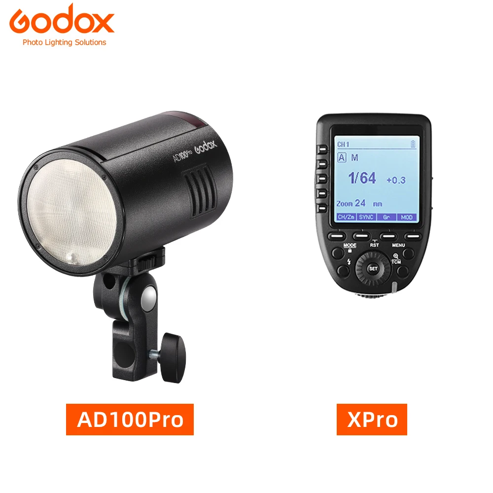 Godox AD100pro 100Ws Outdoor Flash Speedlight 2.4G Wireless X AD100 PRO Pocket Flash For Sony Nikon Canon Fujifilm