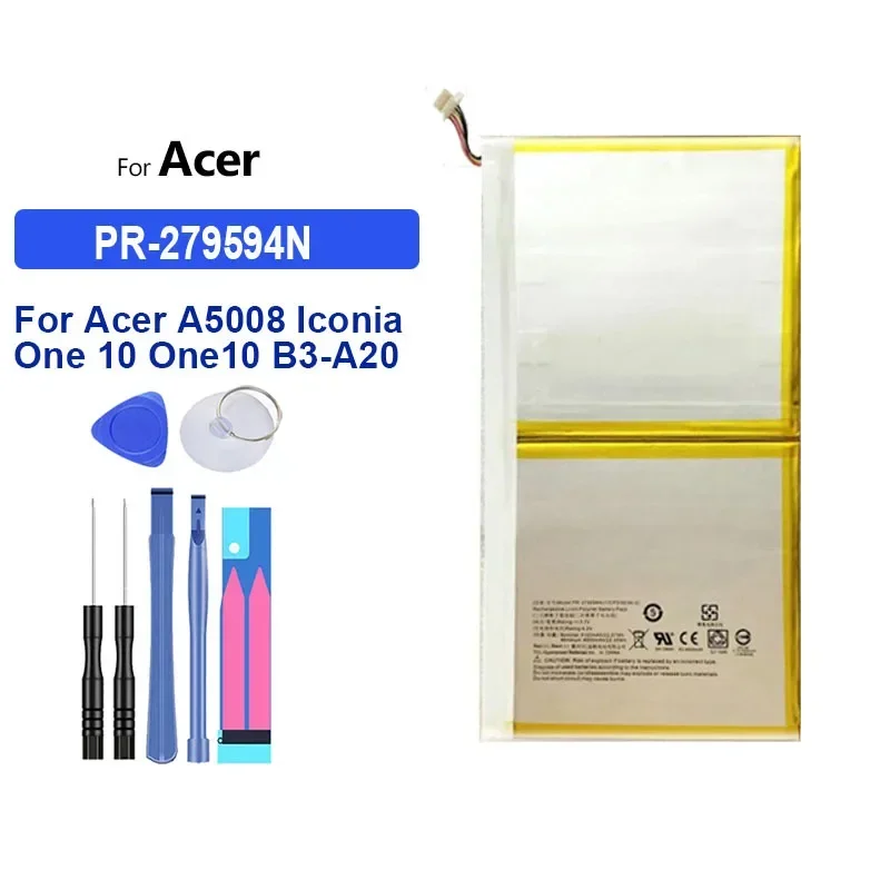 YKaiserin 6100mAh Replacement Battery PR-279594N For Acer A5008 iconia One 10 One10 B3-A20 B3-A30 Iconia10 A3-A40