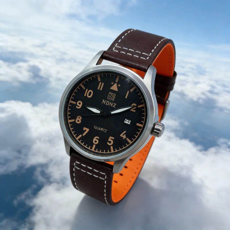 2026-ndnz-パイロット-クォーツ時計-レトロ-カジュアル-メンズウォッチ-ブラウン-レザーストラップ-ビジネス-メンズウォッチ