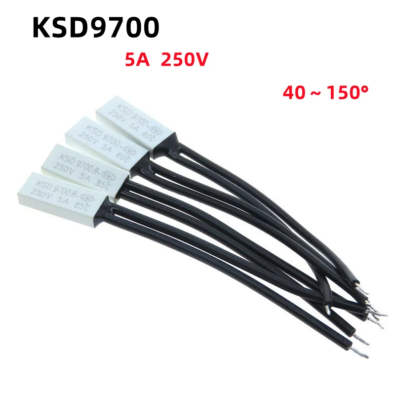 KSD9700 250V 5A Temperature Switch Thermal Control 40 45 50 55 60 65 70 75 80 85 90 95 100 105 110 120 125 Degree