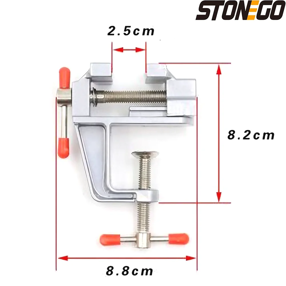 Imagem -06 - Stonego-mini Clamp-on Mesa Bench Vise Joalheiros Pequenos de Alumínio Hobby Tool 3.5 1pc