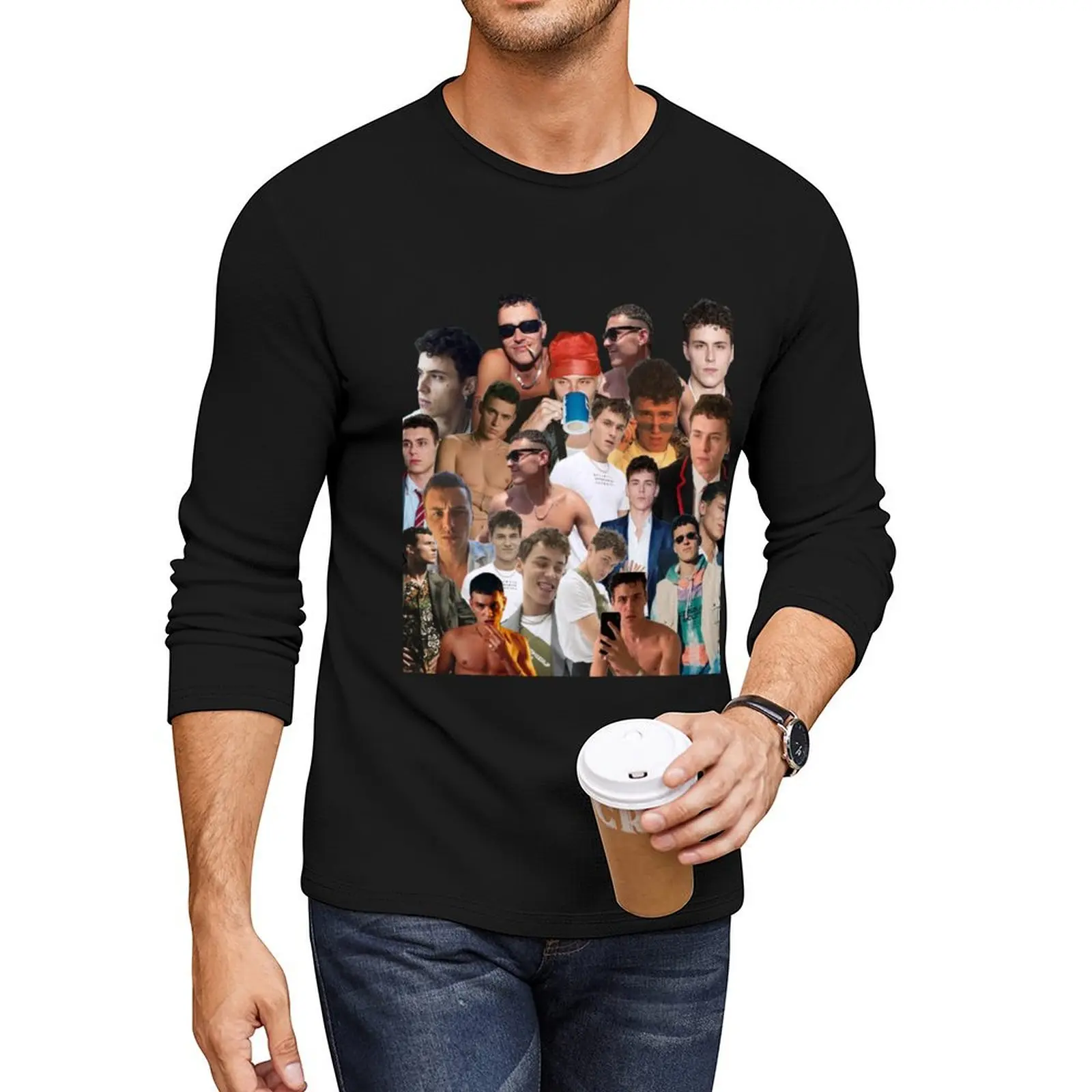 

aron piper photo collage Long T-Shirt sports fan t-shirts oversized t shirt Anime t-shirt funny t shirts for men