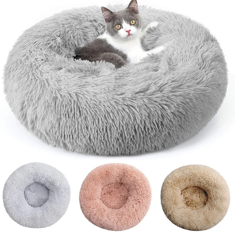 Cat Bed Long Plush Warm Sleeping Cat Nest Winter Pet Supplies for Sleeping Anti-slip Soft Plush Pet Bed for Cats Small Dogs