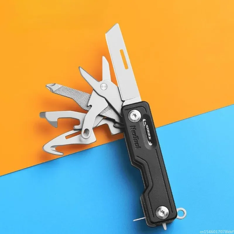 Xiaomi Nextool 10 in 1 Multifunction Unpack Knife Scissor Screwdriver Folding Fruit Camp Tool Unpacking Keychain Folding Cutter