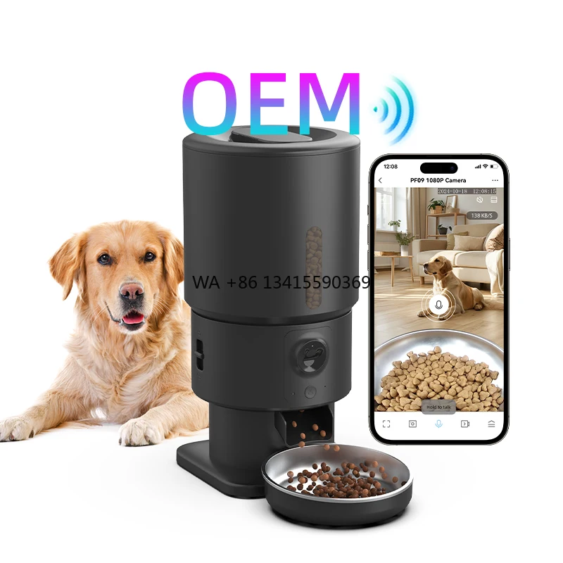 

OEM 5L Automatic Pet Feeder With 1080P HD Real-time Video Voice Cat Food Dispenser Automatic Dog Feeder for Large Dogs