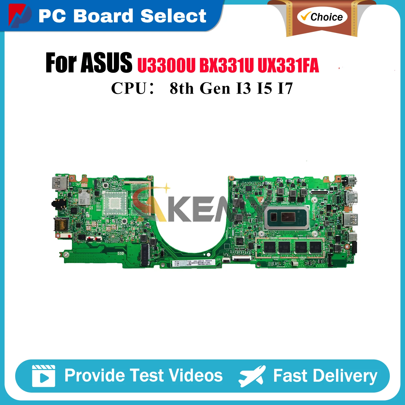 

UX331FA Laptop Motherboard For ASUS ZenBook UX33UN U3300U UX33UA UX33UAL BX331U UX331 Mainboard With I3 I5 I7 CPU 100% tests OK