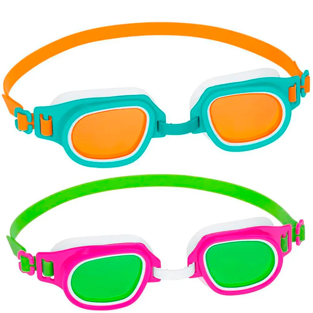 kit-de-Oculos-de-natacao-infantil-para-piscina-e-praia-verde-e-rosa-2-pecas-bestway
