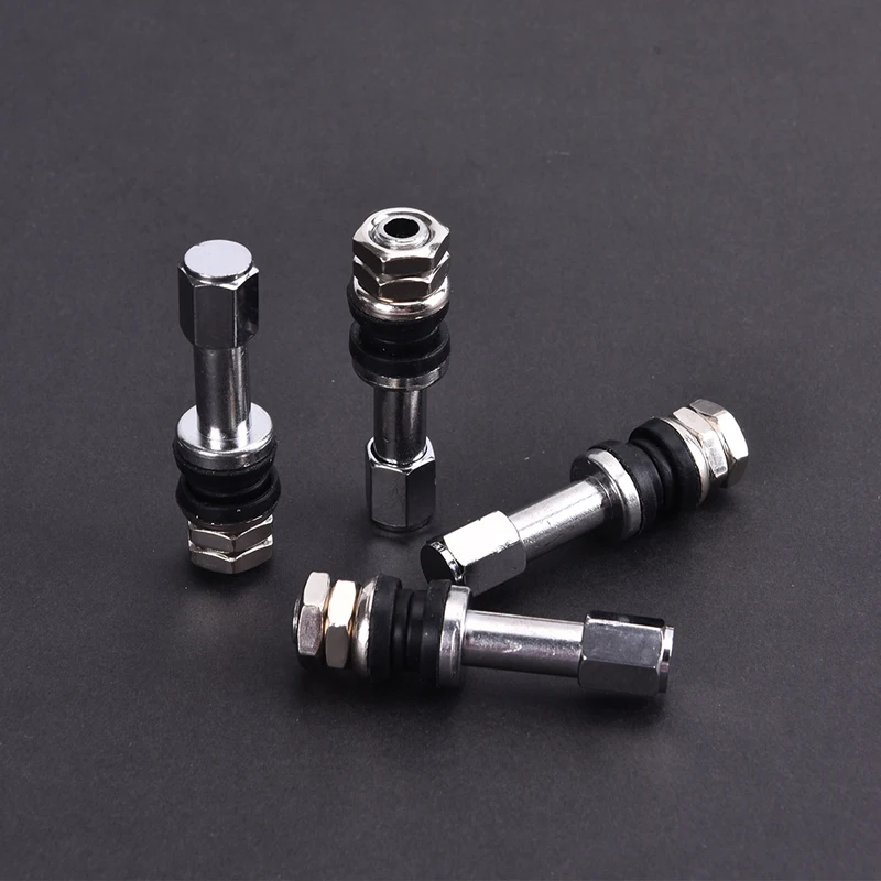 New Car Tire Valve 4pcs TR48E Bolt-in Car Tubeless Wheel Tire Valve Stem Dust Cap Cover Vehicle Stainless Steel Valve Stems Hot