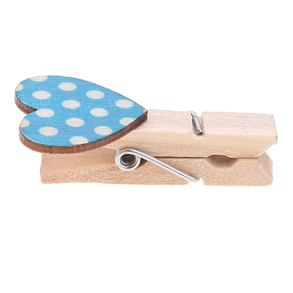 50 قطعة مقاطع ديكور الحرفية أوتاد خشبية الحب القلب الملابس دبوس كليب DIY 3.5 سنتيمتر مزيج اللون الدعائم الزخرفية الصغيرة للمنزل عيد ميلاد #5