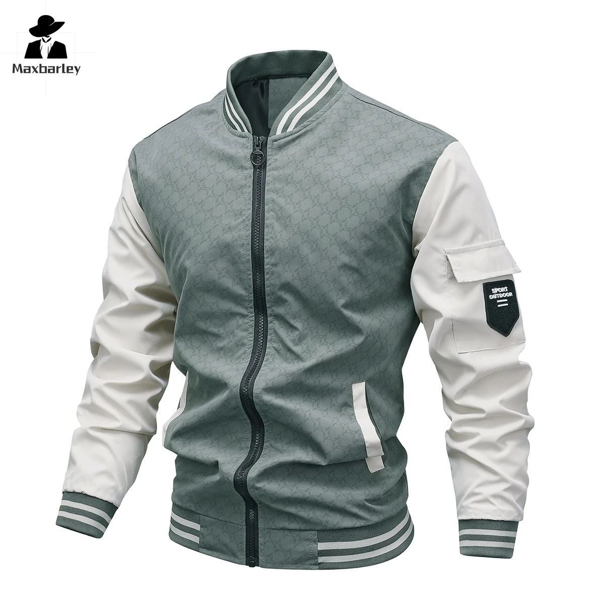 Chaqueta nueva informal ajustada para hombre, traje de béisbol, abrigo, primavera y otoño, costura de alta calidad, chaqueta a prueba de viento para boxeo, 2024