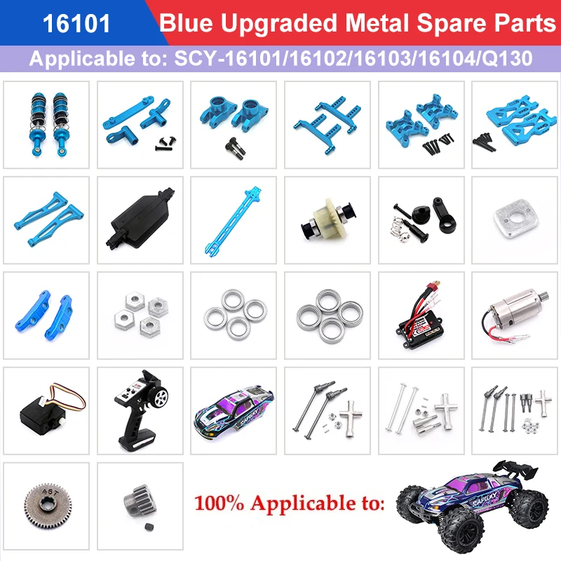 

Aluminum Suspension Arm, Steering Wheel Seat Steering Cup, Modified Metal Parts, SCY RC Car 16101 16102 16103 Accessories JJRC