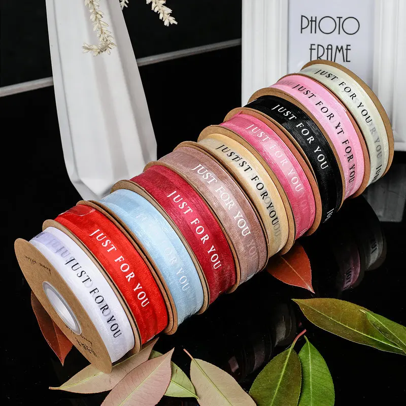 1 Inch Just for You Chiffon Ribbon for Gift Wrapping,Party,Wedding Decorations,50 Yd Gift Ribbon for Sewing and Floral Decor