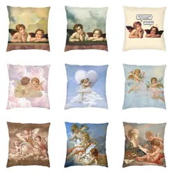Renaissance Angels Winged Cherubs Throw Pillow Covers Decor Home Vintage Aesthetic Outdoor Cushions Cover Square Pillowcase