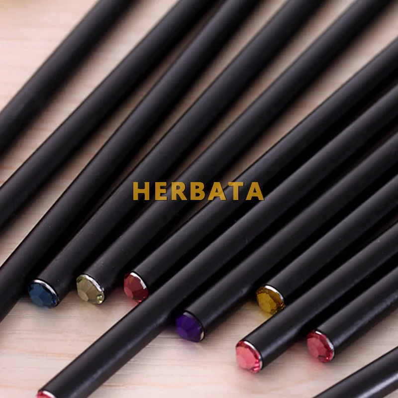 Free shipping 2 pcs/lot Black Rod HB Pencil With Colorful Diamond Kawaii School Painting Drawing Writing Children Pencil