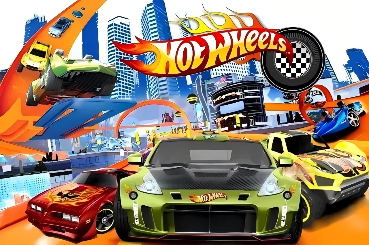 Hot Wheels Party Backdrop for Photo Backgrounds, Wild Hot Racer Car Background, Boy 1st Birthday Party