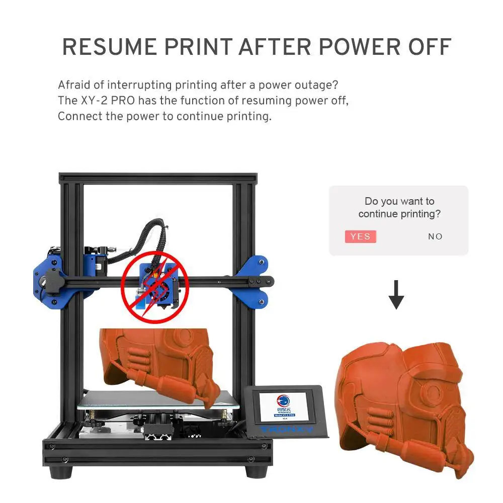 Tronxy-XY-2 PRO, impresora 3D de alta precisión, pantalla táctil de 3,5 pulgadas, Sensor de nivelación automático con filamento PLA