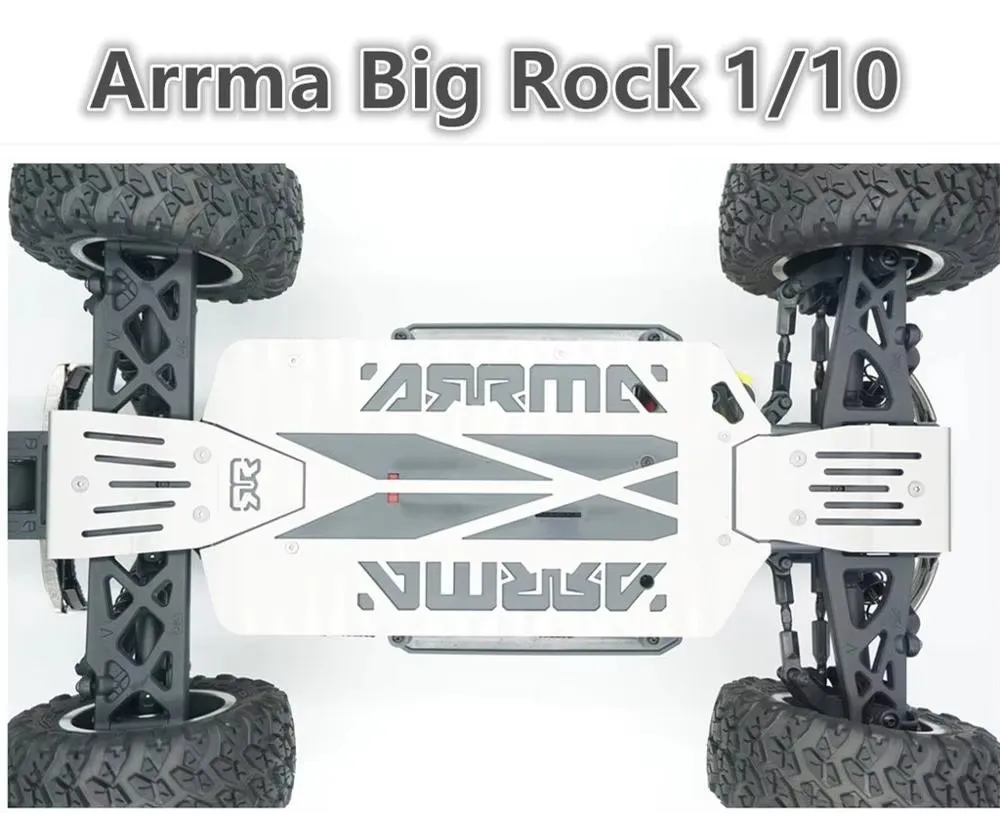 لوحة حماية من تأثير الهيكل من الفولاذ المقاوم للصدأ خفيفة الوزن لـ 1/10 Arrma Big Rock #2