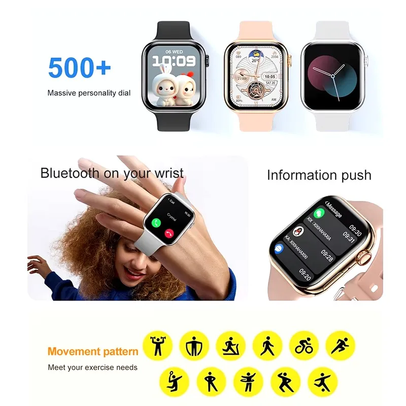 For Android IOS Watch 10 Smart Watch  AMOLED HD Screen GPS Sports Bluetooth Call Fitness Tracker Heart Rate SmartWatch New 2025
