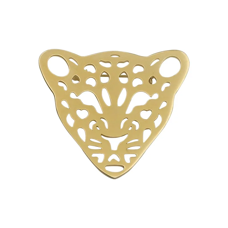 New Stainless Steel Tiger Brooch Pins Animal Cardigan Lapel Pins Scarf Buckle Corsage Luxulry Brooches for Women Men Accessories