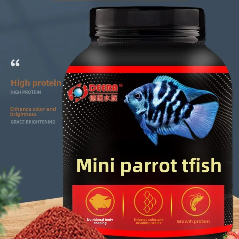 DEERA Dwarf Parrot Cichlid Food, Micro bolitas para una nutrición óptima, Dieta apetizadora para todos los cíclidos de loros