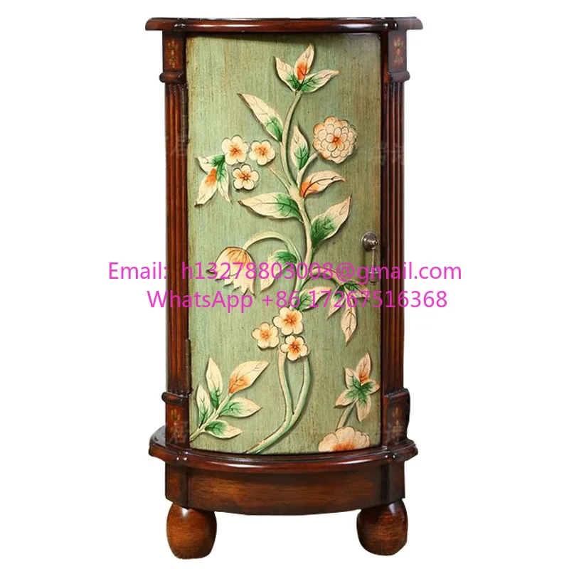 

Living room painted round table storage cabinet colored edge table