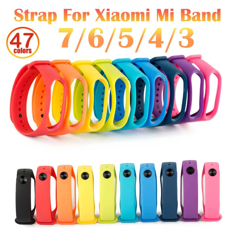 Silicone Replacement Strap For Mi Band 9 8 7 6 5 4 3 Sport Replace Wristband Bracelet for Xiaomi Mi Band Watchband Accessories