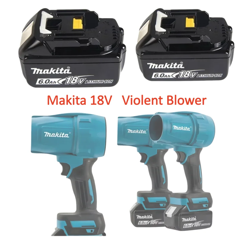 

Makita18V 6.0Ah Rechargeable Battery, 30000 rpm Powerful Blower, Electric air Cleaner, wind light Vehicle Cleaning Tool.