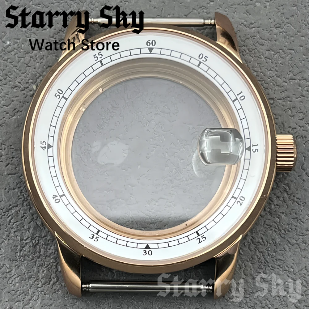 Starry Sky 38mm Men's Stainless Steel Rose Gold Watch Case Suitable For NH35/ETA8285 PT5000 Automatic Movement Watch Accessories