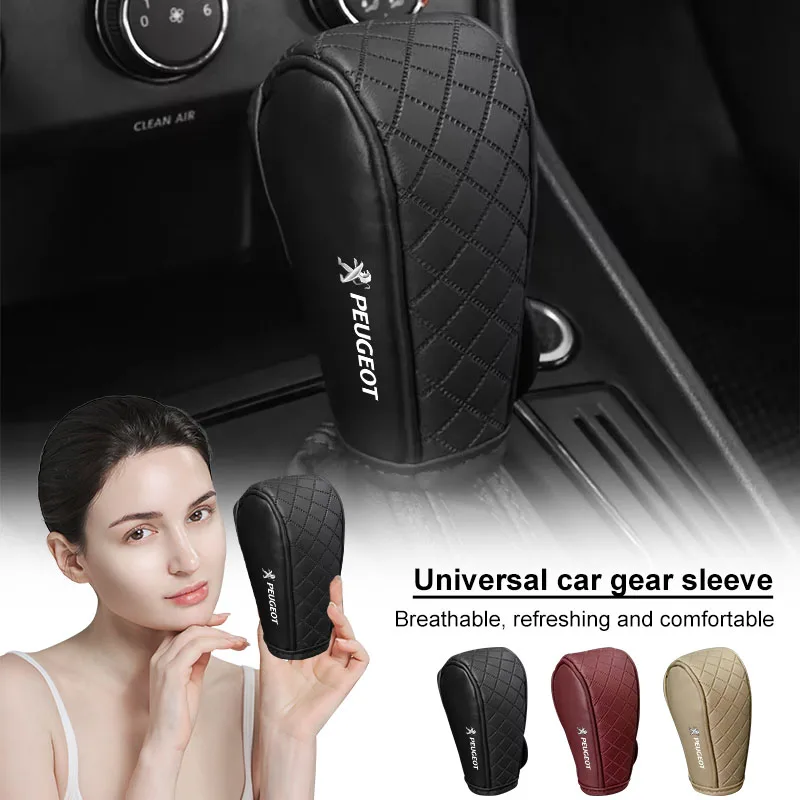 

Universal Non-Slip Car Shift Handle Cover Breathable Wear-resistant Shift Knob Cover For Peugeot HX1 Partner 3008 4008 2008 5008