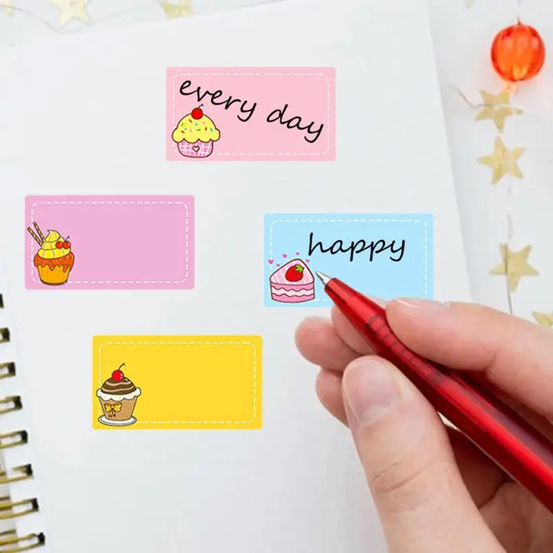 Этикетки с цветовым кодированием, 280/рулон, водонепроницаемые цветные этикетки для торта, прямоугольные клейкие именные бирки для маркировки деловых документов, студентов