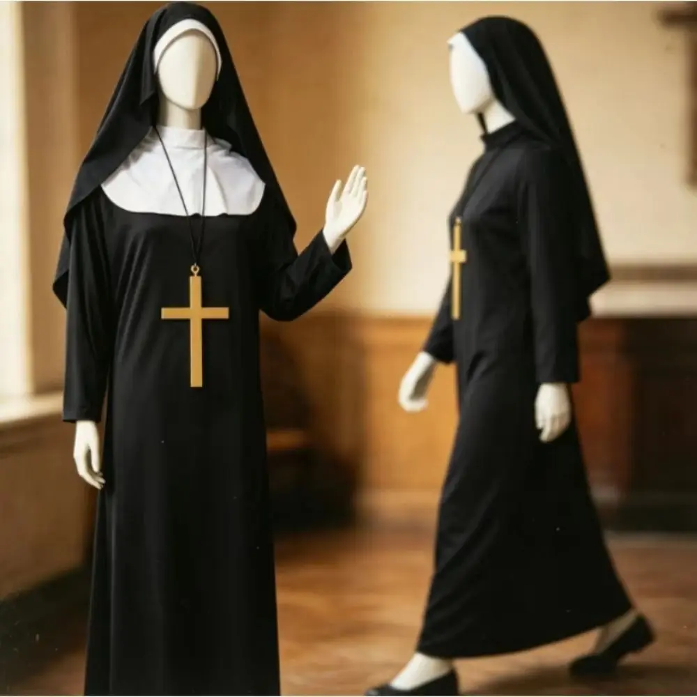 Full Length Virgin Mary Costume Vintage Style Long Dress Long Robe Costume Fancy Dress Retro Design Religious Cosplay Outfit