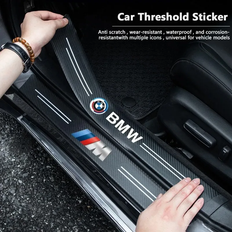 

5Pcs Car Threshold Stickers Anti Scratch Decals Protector For BMW M 1 2 3 5 7 Series iX3 G30 G32 F20 F10 F07 E46 E90 E92 E60 E39