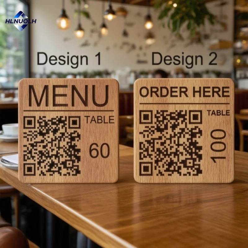 

Custom Wooden Menu QR Code Tags for Bars, Restaurants and Clubs Effortless Ordering Menu QR Code Custom Wood QR Code Plaques