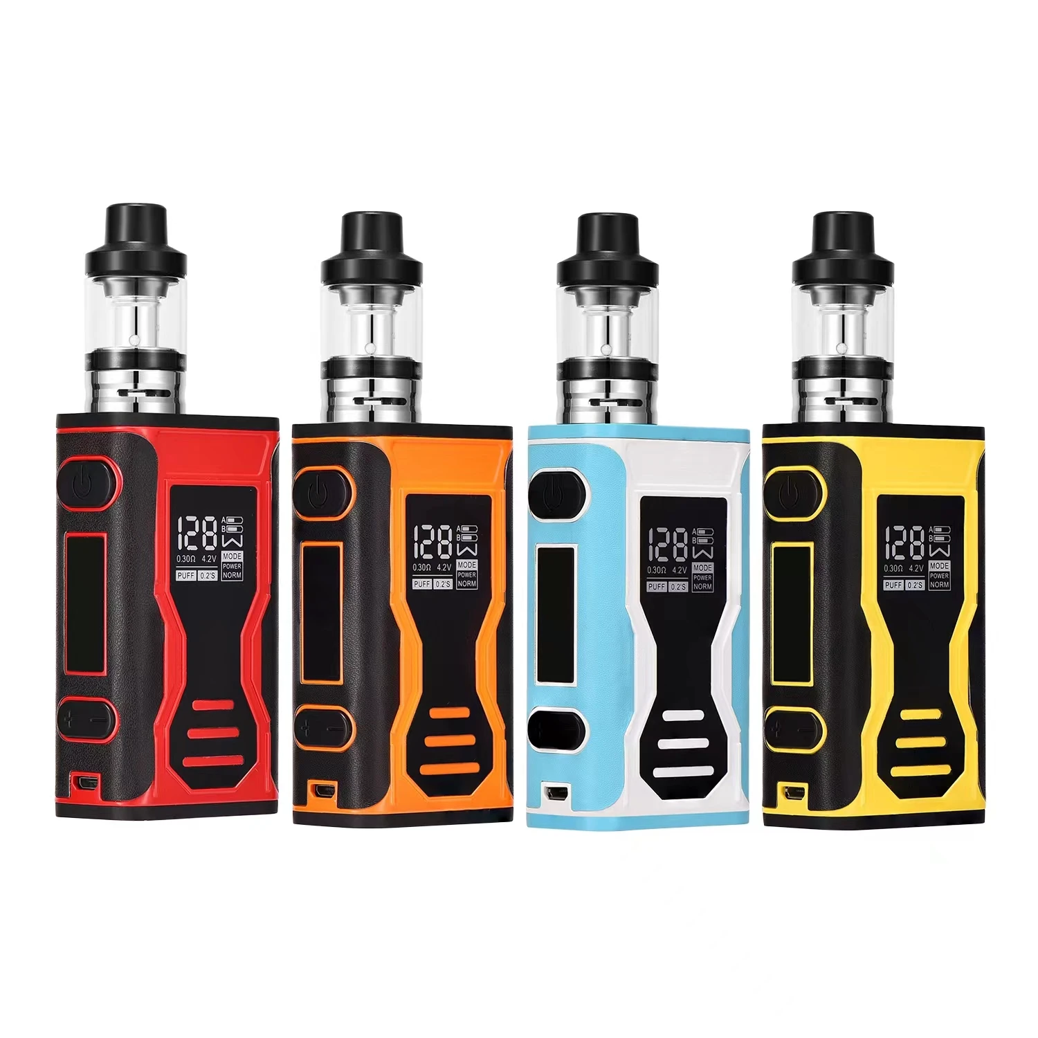 Electronic Cigarette Vapes Kit 128W Box Mod 2000mah Battery 30W-60W-128W Vape Pen Mod Voltage Adjustable Smoke Vaporizer Vaper