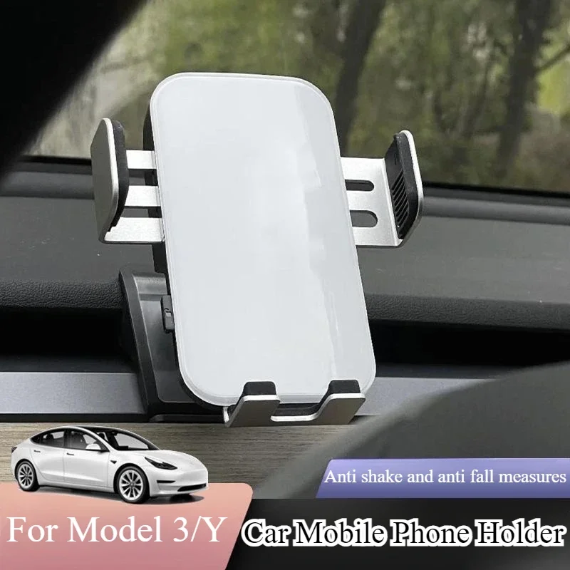 

For Tesla Model 3/Y/3+ Car Mobile Phone Holder Car Air Outlet Solar Powered Electric Phone Holder Bracket Accessories 2021-2024