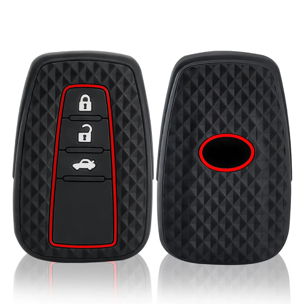 Silicone Remote Car Key Case Cover 3/4 Buttons for Toyota CHR Camry Corolla RAV4 Highlander C-HR Prius Land Cruiser Prado Shell