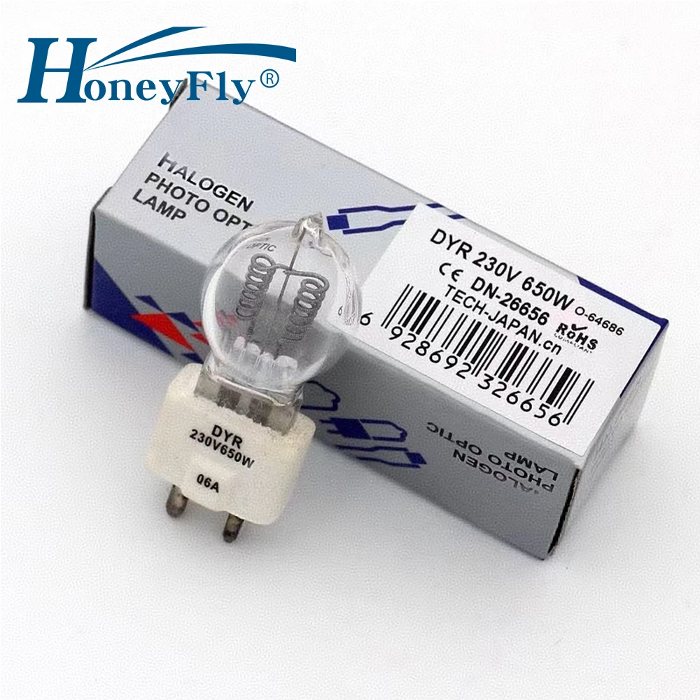 

Галогенная лампа проектора HoneyFly DYR 230 В 650 Вт GY9.5 для проектора OS-64686 Apollo 3666 Bell и Howell 301-AXE