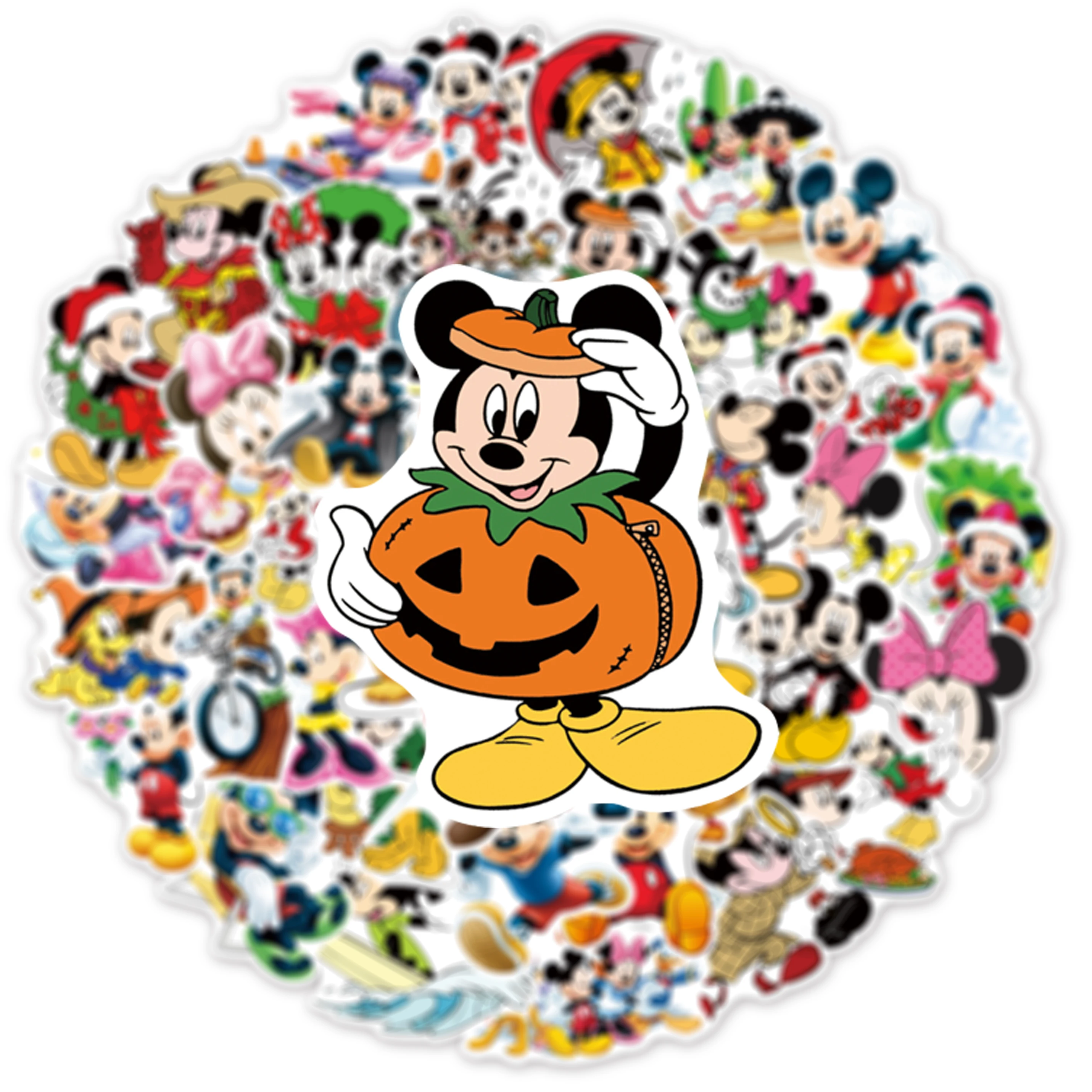 10/30/50/Pcs Cute Disney Mickey Mouse Stickers Decal for Kid Toys Phone Laptop Car Scrapbooking Stationery Cartoon Sticker Gift