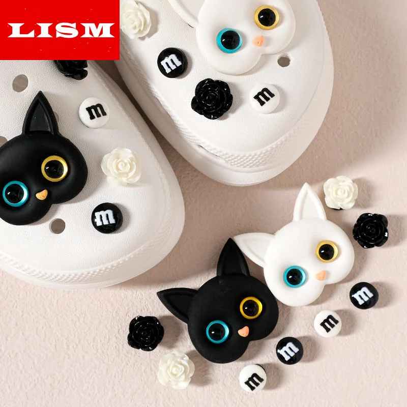 Cute Cartoon Cats Hole Shoes Shoe Charms Accessories Shoe Buckle Lovely Rabbit 3D Shoe Flower DIY Shoes Decorations