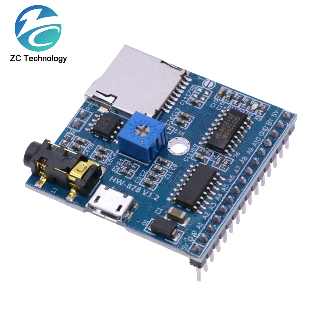 modulo-de-reproducao-de-voz-mp3-com-slot-para-cartao-tf-potenciometro-ajustavel-e-placa-de-expansao-de-porta-serial-para-arduino