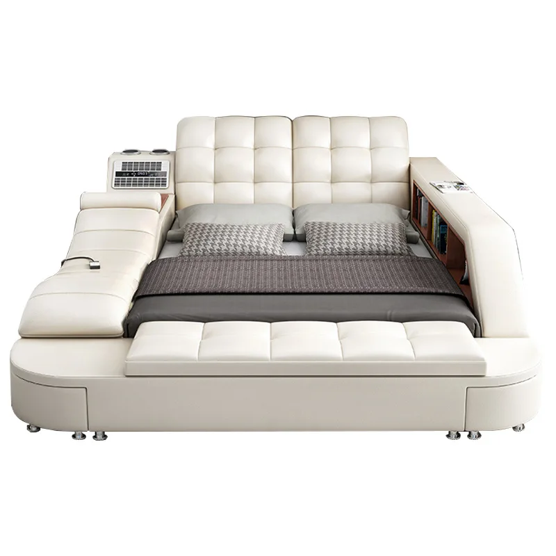 

Массажный аудиоочиститель для спальни, двуспальная кровать, большая квартира, кожаная кровать, современная простая